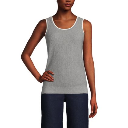 Women's Fine Gauge Cotton Cardigan and Tank Sweater Set - image 5