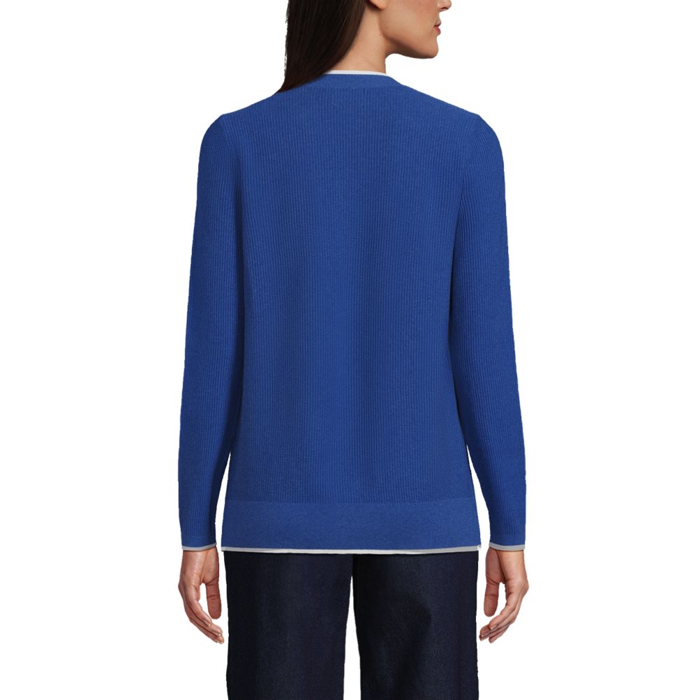 Women's Fine Gauge Cotton Cardigan and Tank Sweater Set | Lands' End