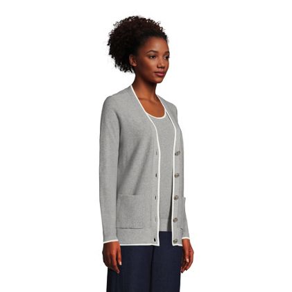 Women's Fine Gauge Cotton Cardigan and Tank Sweater Set - image 3