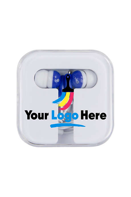 Wired Earbud Headphones in Custom Logo Case
