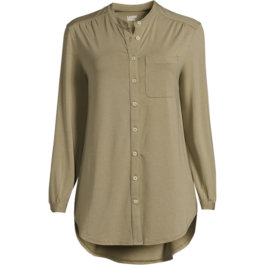 Women's Plus Size Long Sleeve Jersey A-line Tunic | Lands' End