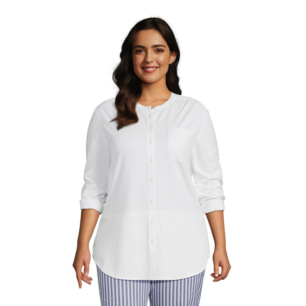 売れ筋商品|||ランズエンド カットソー トップス レディース Plus Size Long Sleeve Jersey A-line Tunic Black Women's Plus Size Long Sleeve Jersey A-line Tunic | Lands' End