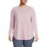 Women's Plus Size Long Sleeve Jersey A-line Tunic, Front