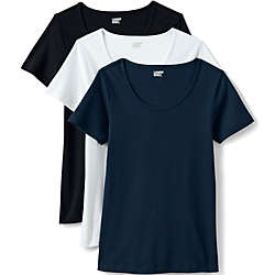 Women's Plus Size Short Sleeve Cotton Scoop Neck Tshirt 3 Pack | Lands' End