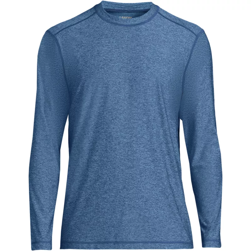Men's Big and Tall SunShade UPF 50 Long Sleeve Swim Tee Rash Guard, Front