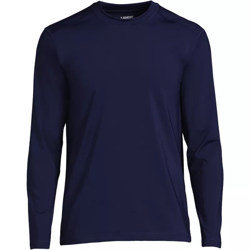 Men's Big and Tall SunShade UPF 50 Long Sleeve Swim Tee Rash Guard, Front