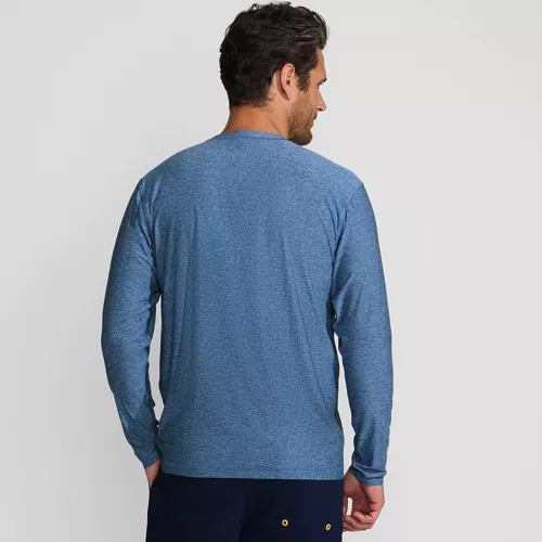 Men's SunShade UPF 50 Long Sleeve Swim Tee Cooling Rash Guard, Back