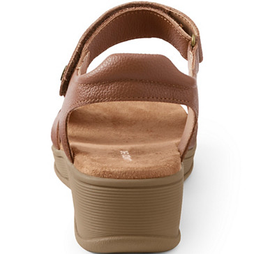 Sandales Confort Compensées en Cuir, Femme Pied Standard image number 3