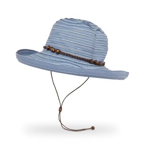 Ladies Summer Packable Striped Sun Hat - The Hat Outlet Jane Anne