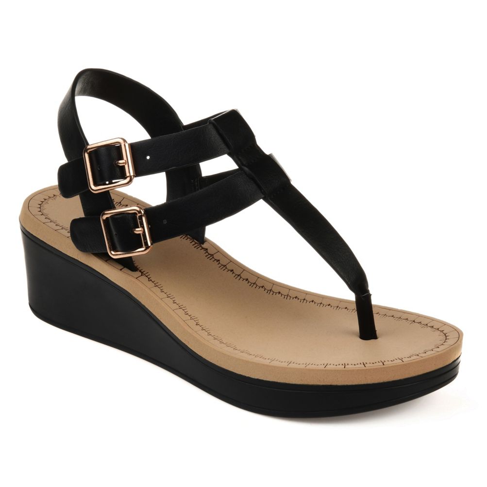 T strap sandals discount wedge