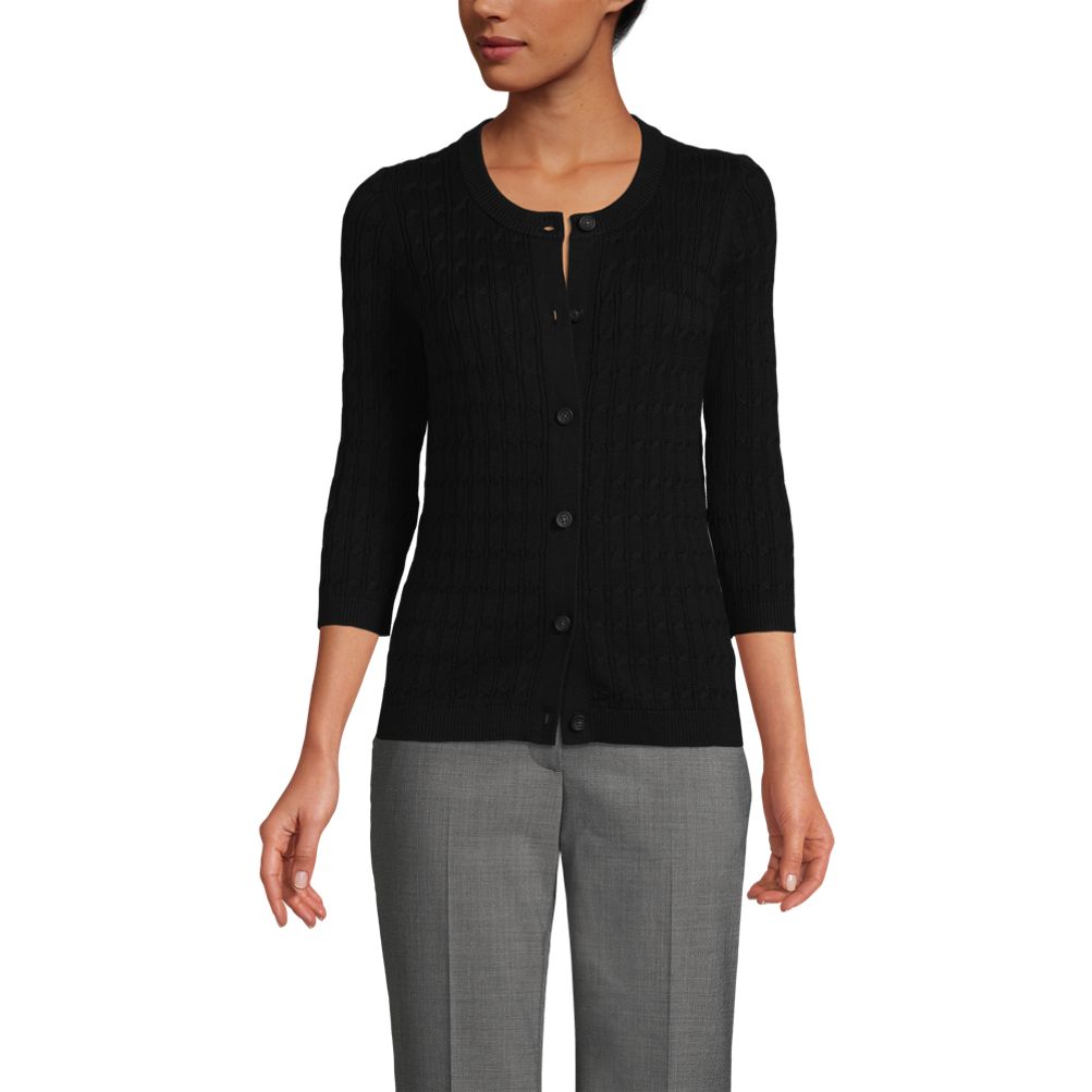 トップス Cotton Knit Cardigan Cotton Cardigan Sweaters for Women Lightweight: 3/4 Sleeve