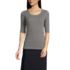Women's Cotton Modal Half Sleeve Scoop Cable Pullover Sweater, Front