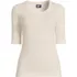 Women's Cotton Modal Half Sleeve Scoop Cable Pullover Sweater, Front
