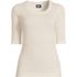 Women's Cotton Modal Half Sleeve Scoop Cable Pullover Sweater, Front