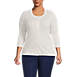 Women's Plus Size Cotton Modal 3/4 Sleeve Cable Cardigan Sweater, Front