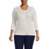 Women's Plus Size Cotton Modal 3/4 Sleeve Cable Cardigan Sweater, Front