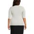 Women's Plus Size Cotton Modal Half Sleeve Scoop Cable Pullover Sweater, Back