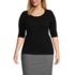 Women's Plus Size Cotton Modal Half Sleeve Scoop Cable Pullover Sweater, Front