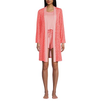 Women's Cooling 3 Piece Pajama Set - Robe Tank and Shorts - image 3