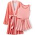 Women's Cooling 3 Piece Pajama Set - Robe Tank and Shorts, Front