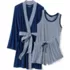 Women's Cooling 3 Piece Pajama Set - Robe Tank and Shorts, Front
