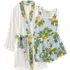 Women's Cooling 3 Piece Pajama Set - Robe Tank and Shorts, Front