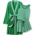 Women's Cooling 3 Piece Pajama Set - Robe Tank and Shorts, Front