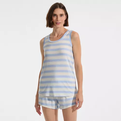 Women's Cooling 3 Piece Pajama Set - Robe Tank and Shorts, alternative image