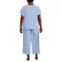 Women's Plus Size Cooling Pajama Set - Short Sleeve Top and Crop Pants, Back