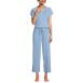 Women's Cooling Pajama Set - Short Sleeve Top and Crop Pants, Front