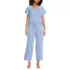 Women's Cooling Pajama Set - Short Sleeve Top and Crop Pants, Front