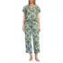 Women's Cooling Pajama Set - Short Sleeve Top and Crop Pants, Front