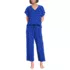 Women's Petite Cooling Pajama Set - Short Sleeve Top and Crop Pants, Front