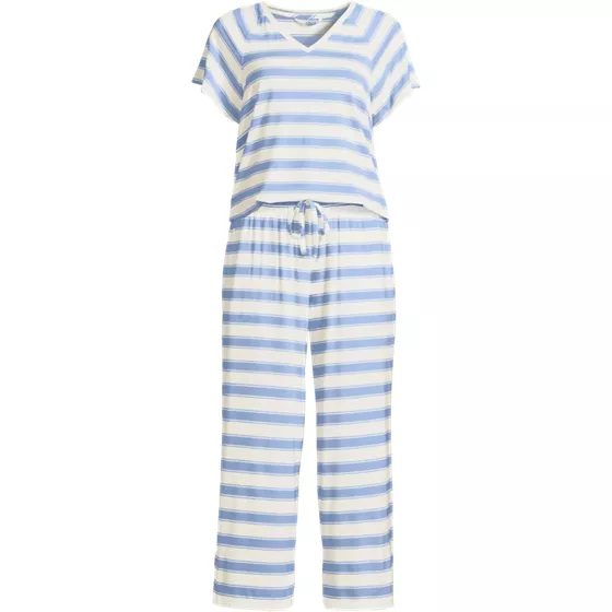 Women's Cooling Pajama Set - Short Sleeve Top and Crop Pants - primary
