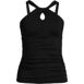 Women's Plus Size Chlorine Resistant High Neck Multi Way Tankini Swimsuit Top, Front