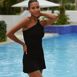 Women's D-Cup Chlorine Resistant High Neck Multi Way Tankini Swimsuit Top, alternative image