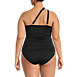 Women's Plus Size Chlorine Resistant High Neck to One Shoulder Multi Way Tankini Swimsuit Top, alternative image