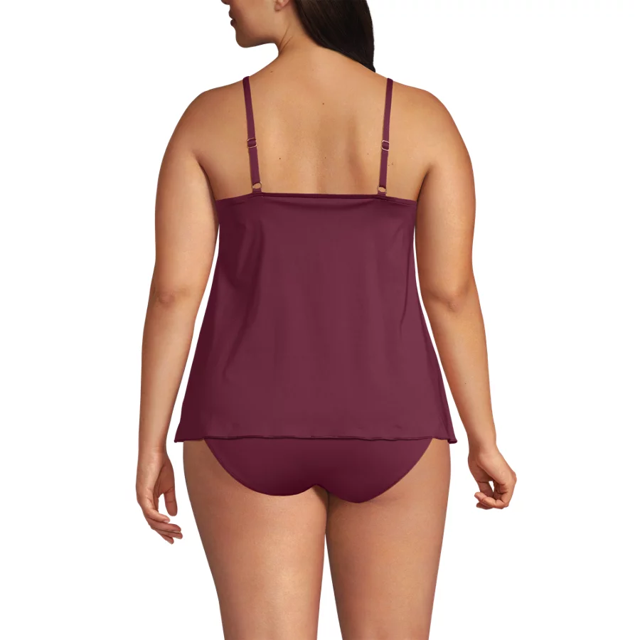 Women's Tulip Hem Tankini Top view 4
