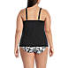 Women's Plus Size Chlorine Resistant V-Neck Tulip Hem Tankini Swimsuit Top with Adjustable Straps, Back