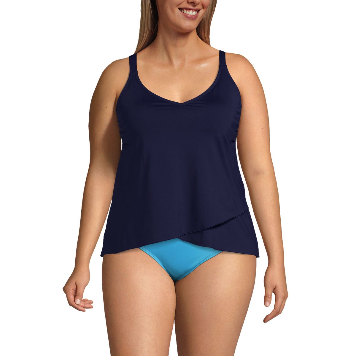 Women's Plus Size Tulip Hem Tankini Top