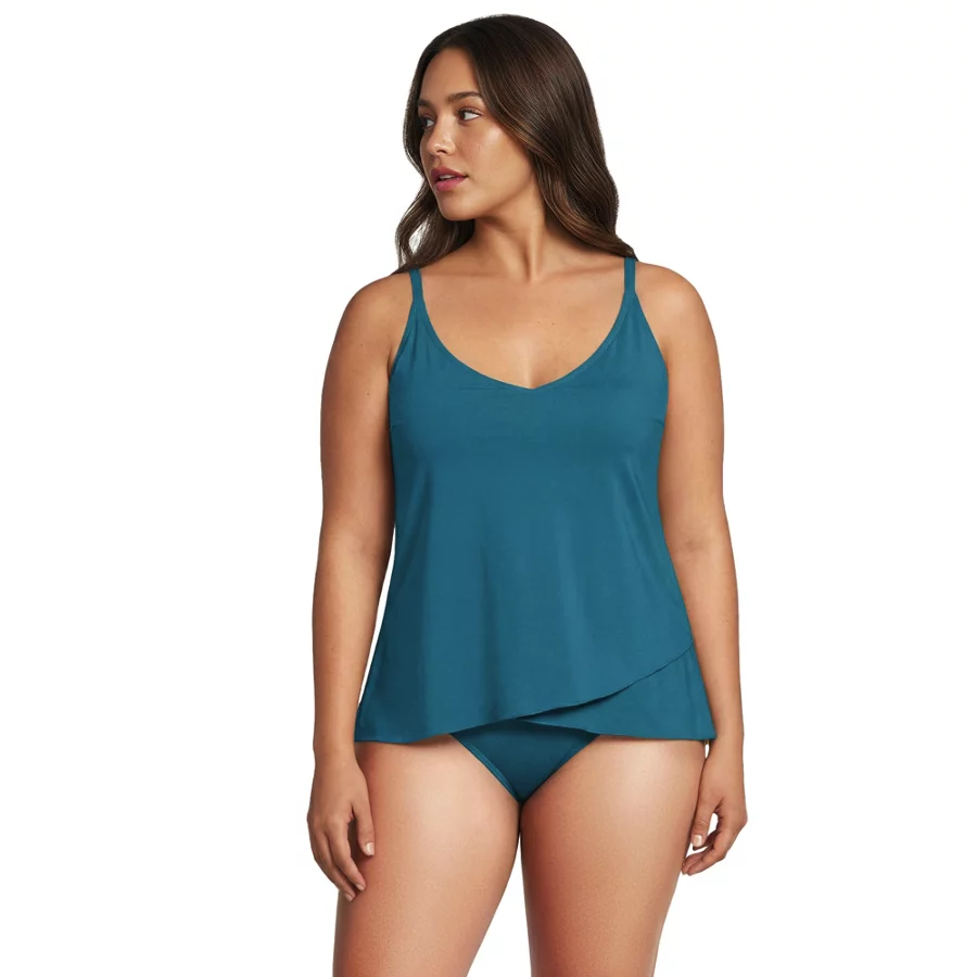 Women's Tulip Hem Tankini Top view 2