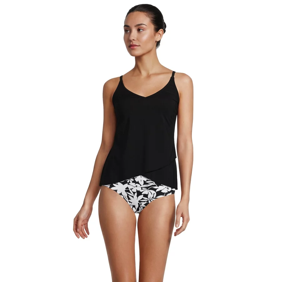 Women's Tulip Hem Tankini Top view 2