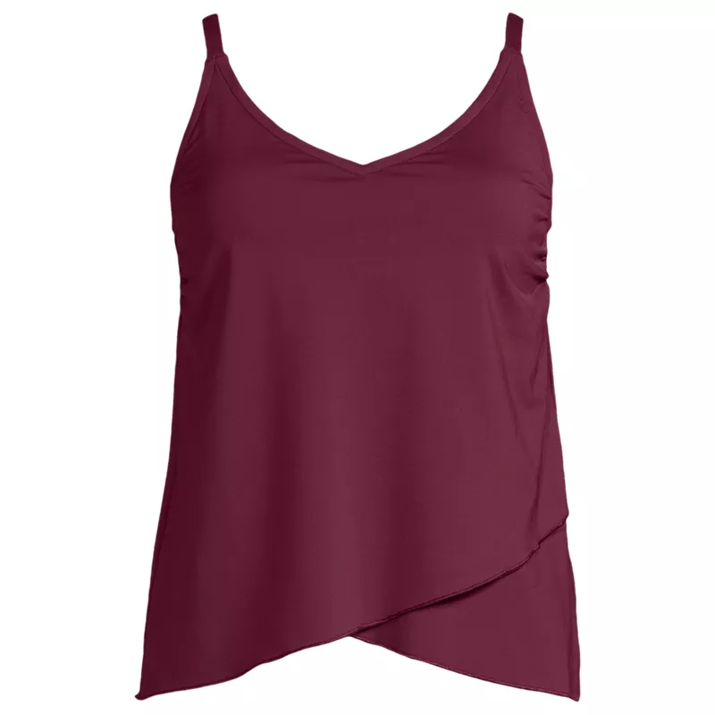 Women's Plus Size Tulip Hem Tankini Top , Front
