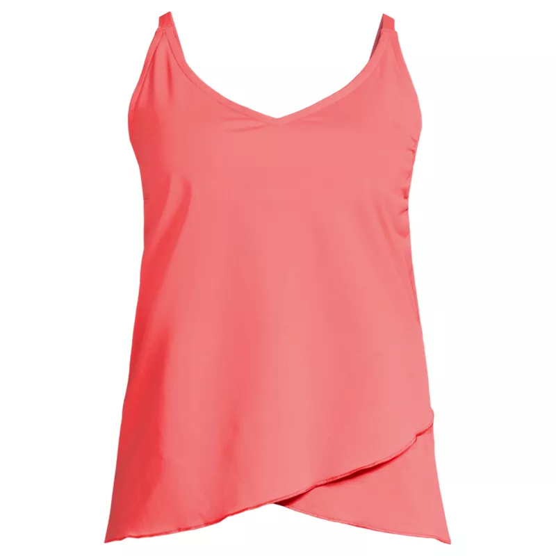 Women's Plus Size Tulip Hem Tankini Top , Front