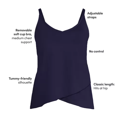 Women's Tulip Hem Tankini Top , alternative image