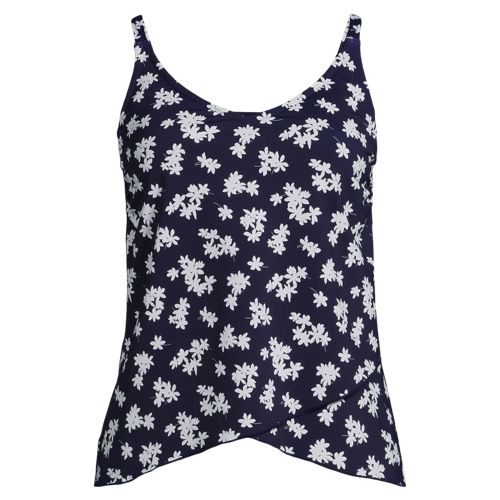  Lands' End Gemustertes Tankinitop Mit Tulpensaum Chlorresistent, Damen, Größe:32-34 Regular, Blau, Nylon-mischung, By Lands' End 