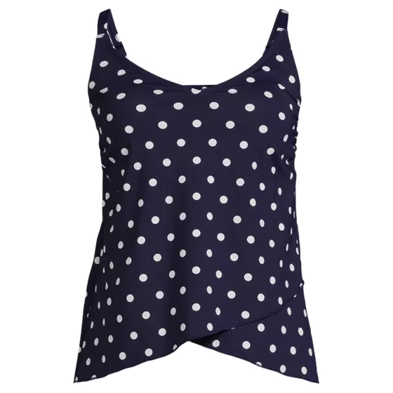 Women's Chlorine Resistant Tulip Hem Tankini Swimsuit Top - primary