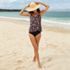 Women's D-Cup Chlorine Resistant Tulip Hem Tankini Swimsuit Top , alternative image