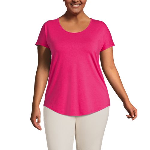 Women's Casual Plain Round Neck Tee Sleeveless Hot Pink Women T-Shirts  (Women's)