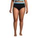 Women's Plus Size Chlorine Resistant Pocket High Waisted Bikini Swim Bottoms, Front